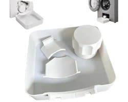 Lekbak wasmachine - set 4 stuks(Waterbak + universele geleideschoep + moer + Samsung geleideschoep)- 17,8 ×17,8cm - Lekbak voor Wasmachine en Vaatwasser - Vloerbescherming tegen waterschade - universele - wateropvangbak voor kelder, woning, camper
