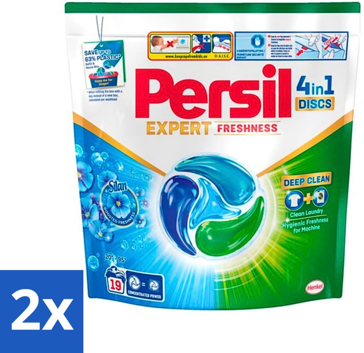 Persil - Wasmiddel - Wasmiddelcapsules Freshness by Silan - Langdurige Frisheid - 19 wasbeurten - Voordeelverpakking - 2 stuks — afbeelding 1