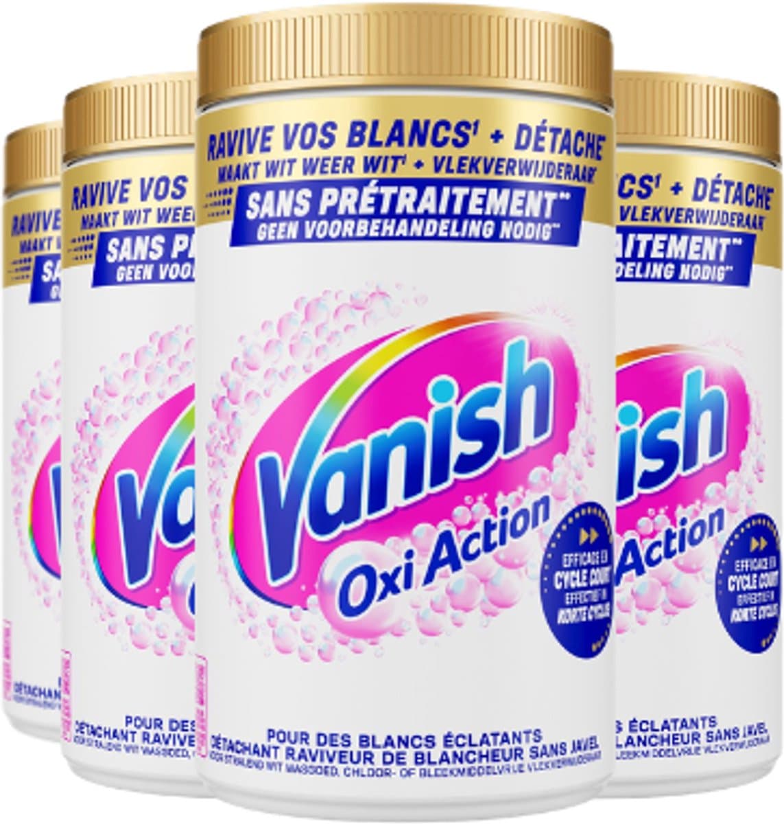 Vanish Oxi Action Vlekverwijderaar Poeder White – 4x 1,445 kg – 5,78 kg – Voordeelverpakking — afbeelding 1