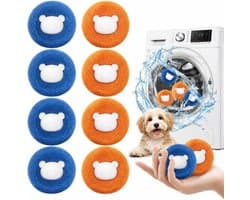 8 stuks Haaieverwijderaar voor wasmachines, herbruikbare haarvanger voor wasgoed, verwijdert honden- en kattenbont van - ShopVlot