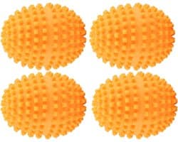 SnelShoppen - VOBOR Droogballen 4 Stuks Set Oranje Herbruikbare Droogballen voor Wassen en Droogmachine, Milieuvriendelijk, Vermindert Pluis en Kreuke