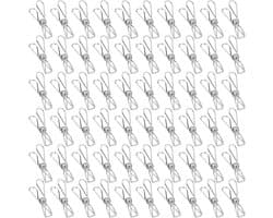 ZEYNOMAX- Wasknijpers 60 Stuks - Roestvrij Staal - Duurzaam - Antislip - Winddicht - Voor Binnen/Buiten - Compact en Draagbaar - Waslijnclips
