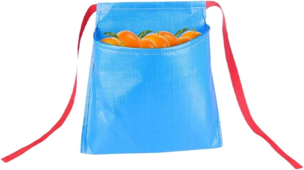 Oogstzak Schort - Groenteplukker Buidel - Fruit Verzamelen - Brede Opening - 30x30x18cm - Blauw — afbeelding 1