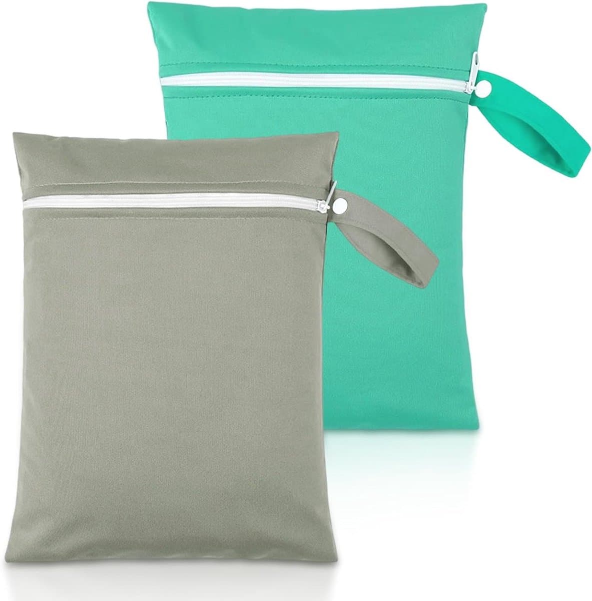 Waterdichte waszak van 2 delen met rits, ideaal voor reizen, 40 x 30 cm, voor vuile was en organisatie — afbeelding 1