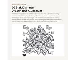 Dailygoods- Draadkabel 50 Stuks - Aluminium Kabeldraad - Zilveren Krimpring-Hulsklem - Geschikt voor Hondentouw/Waslijn - Diameter 8 mm - Laag Gewicht/Hoge Prestaties - Staaldraad