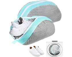 Waszak voor Schoenen - Set van 2 Herbruikbare en Lichtgewicht Netzakken voor Sneakers en Sportschoenen, Grijs, 39 x 25 x 9 cm
