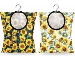 2 Stuk Zonnebloem Wasknijperzak, Waterdichte Klemzak, Praktische Klemzak, Met Metalen Hanger Voor Waslijn, Wasruimte En Kastenopslag