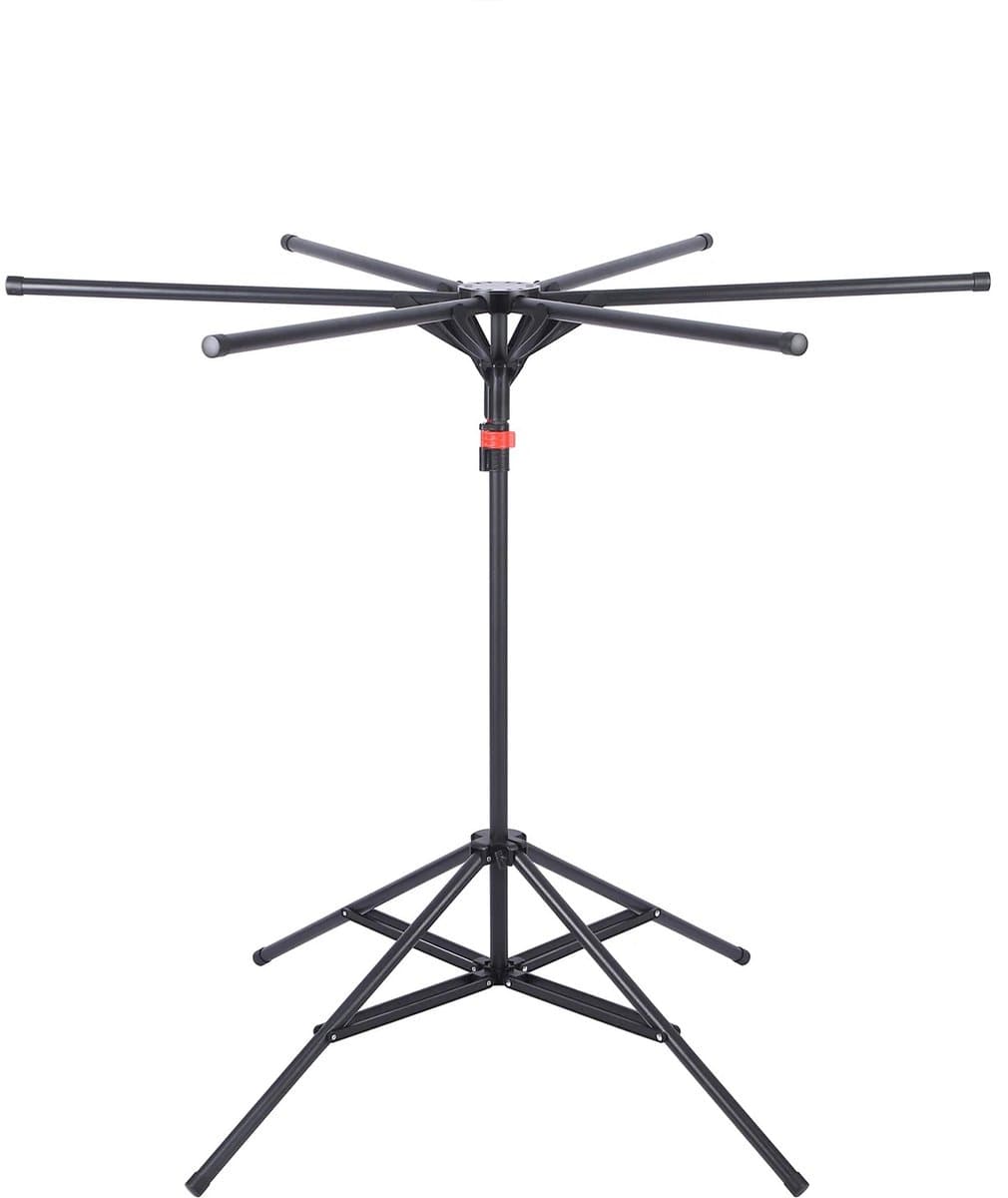 Cherrys Finds - 6 Arm Metalen Kleding Droogrek - Wasrek - Opvouwbaar Kledingrek - Hoogte En Breedte Verstelbaar - Voor Binnen En Buitengebruik - Laadvermogen 35-40Kg - Ruimtebesparend Ontwerp - Stevig En Duurzaam - Zwart — afbeelding 1