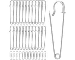 Grote veiligheidsspelden - 20 stuks, 10 cm roestvrij staal, sterke heavy duty veiligheidsspelden voor dekens, breiwerk en handwerk