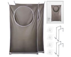 Dailygoods- Waszak Opvouwbaar - 2 Stuks - Waterdicht - Opknoping - Roestvrij Stalen Haak - Ruimtebesparend - Geschikt voor Reis en Thuis - Wasmand