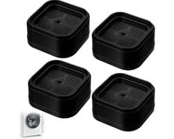 4 stuks - Wasmachinevoetjes - Meubelverhogers - Bedverhogers - Tafelverhogers - Bedframeverhogers - Stoelverhogers - Bankverhogers - Loopbandmatten - Meubelpoot hoezen - voor bedden, tafels, stoelen, banken, koelkasten, wasmachines - 7*7*3.5cm -zwart