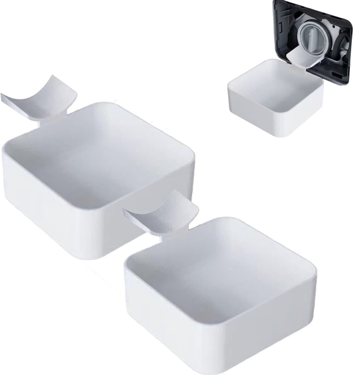 2 stuks Lekbak Wasmachine - Afvoerbak voor wasmachine - Afvalwaterbak van de wasmachine - Afvalwateropvangbak - 12 × 12cm - Geschikt voor wasmachines - Universeel - Wit - Kunststof — afbeelding 1