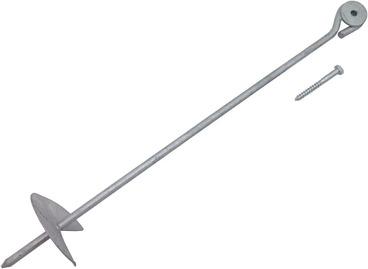 Grondanker - Schoefanker - Stabiele Bevestiging - Met schroef - 60 cm - Metallic — afbeelding 1