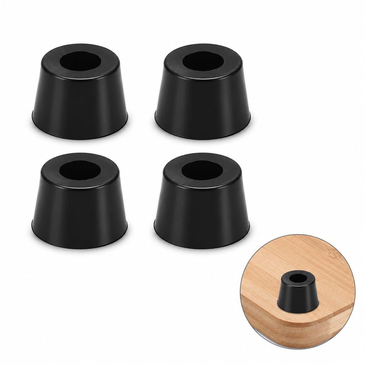 FSW-Products - 4 Stuks Rubberen Voetjes - Onderzetters en Stootdopjes - Rubber Deurstopper - Meubelonderzetter - Trillingsdempers - Antislip Bescherming - 18 x 15 x 5 mm — afbeelding 1