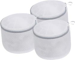 Waszakken - 3 Stuks - Wasnetten - Polyester - Bescherm je Wasgoed en Wasmachine - Netwaszakken - Waszakjes met Rits - Wasnetje - Wassorteerder - Verpakkingskubussen - Reisorganisator - Geschikt voor intiem ondergoed - 15*17cm - Grijs/Wit