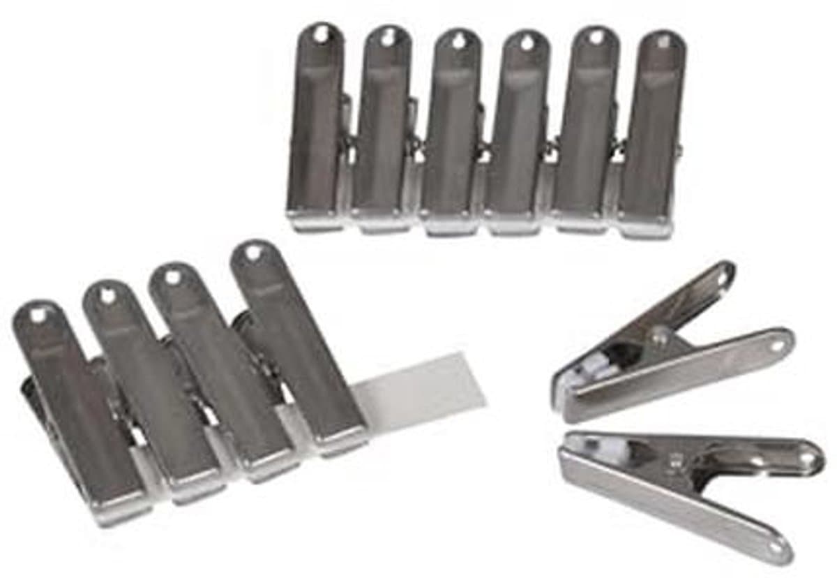 Set van 12 metalen wasknijpers met antimarkeringen - 6,1 cm — afbeelding 1