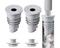 Ynkkvre - wasmachine slangafdichting set - 2-delige - grijze anti-geur afvoerbuis plug - deodorant afdichtingsstop voor keuken en huishouden