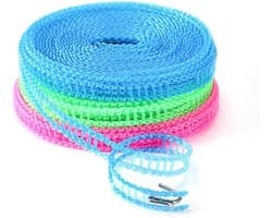 3 stuks - Waslijn - Waslijndraad - Wasdraad - 5M - blauw,groen,roze - kunststof — afbeelding 1