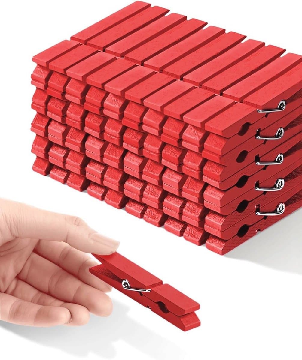 Houten Wasknijpers voor Kunst en Ambachten - Sterke Grip Clips voor Kleding en Foto's - 2,83 inch — afbeelding 1