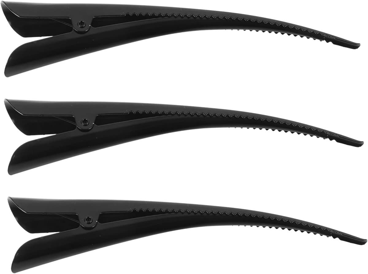 Set van 3 Grote Metalen Krokodillenhaarclips voor Kappers en Styling — afbeelding 1
