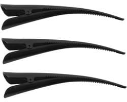 Set van 3 Grote Metalen Krokodillenhaarclips voor Kappers en Styling