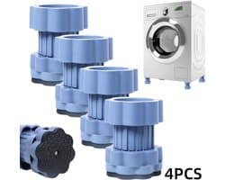 4 stuks-Wasmachine voetverhoger - schokabsorberende pad - vochtbestendige voetjes - verstelbare voetjes - antislip - schokbestendig - wasmachineaccessoire - geschikt voor apparaten met een diameter van 4,7 cm - blauw - 6,8*8-11 cm — afbeelding 1