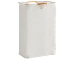 Beige wasmand van 60 liter, 40 x 30 x 60 cm, opvouwbare wasmand, wasbox, wasmanden, opbergmand, wassorteerder voor slaapkamer, badkamer, kinderkamer, op reis