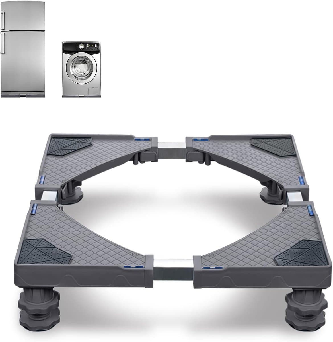 Wasmachine Onderstel - Apparaten Verhoger - Stabiele Plaatsing - Verstelbaar Frame - 45-75 cm - Grijs — afbeelding 1