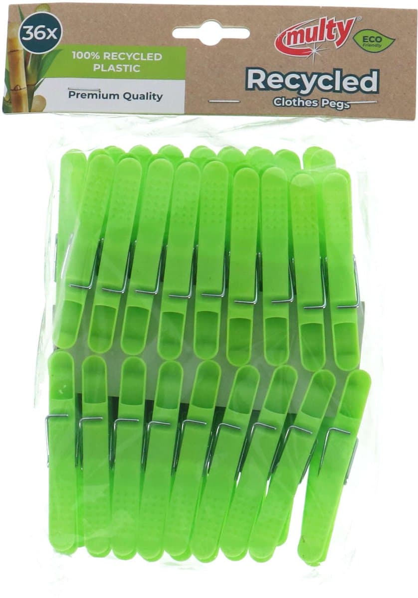 Multy - Wasknijpers - Gerecycled kunststof - 36 stuks — afbeelding 1