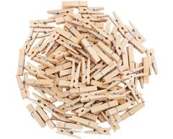 Stevige Houten Mini Wasknijpers - 100 Stuks - Ideaal voor Kleding, Ambachten en Decoraties