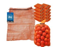 Ritselzakken Set - Opbergzakken Groenten - Opslag Aardappelen - Ademend Polypropyleen - 35x50 cm - Oranje