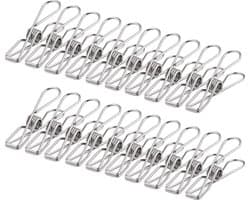 Wasknijpers Chip Clips Verpakking van 100, Duurzame Sterke Grip Metalen Wasknijpers Clips voor Waslijn, Snackzakken, Washandjes, Foto's, Papier in Huis, Keuken, Kantoor (100 Stuks)