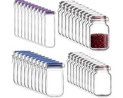 Mason Jar Zip Zakken - Kunststof - Herbruikbaar en Luchtdicht - Staande Bodem - Voor Voedselopslag