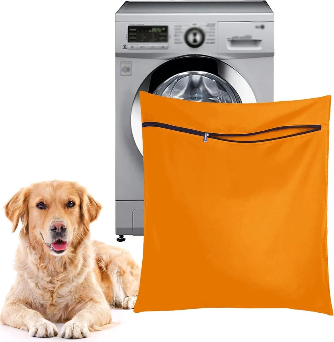 Honden- en kattenwaszak voor het beschermen van de wasmachine, ideaal voor dekens en huisdierenbedden, 70 x 60 cm — afbeelding 1