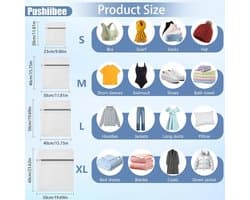Waszakken voor Wasmachine - Polyester - 6 Stuks - 4 Maten - Voor Kleding en Ondergoed