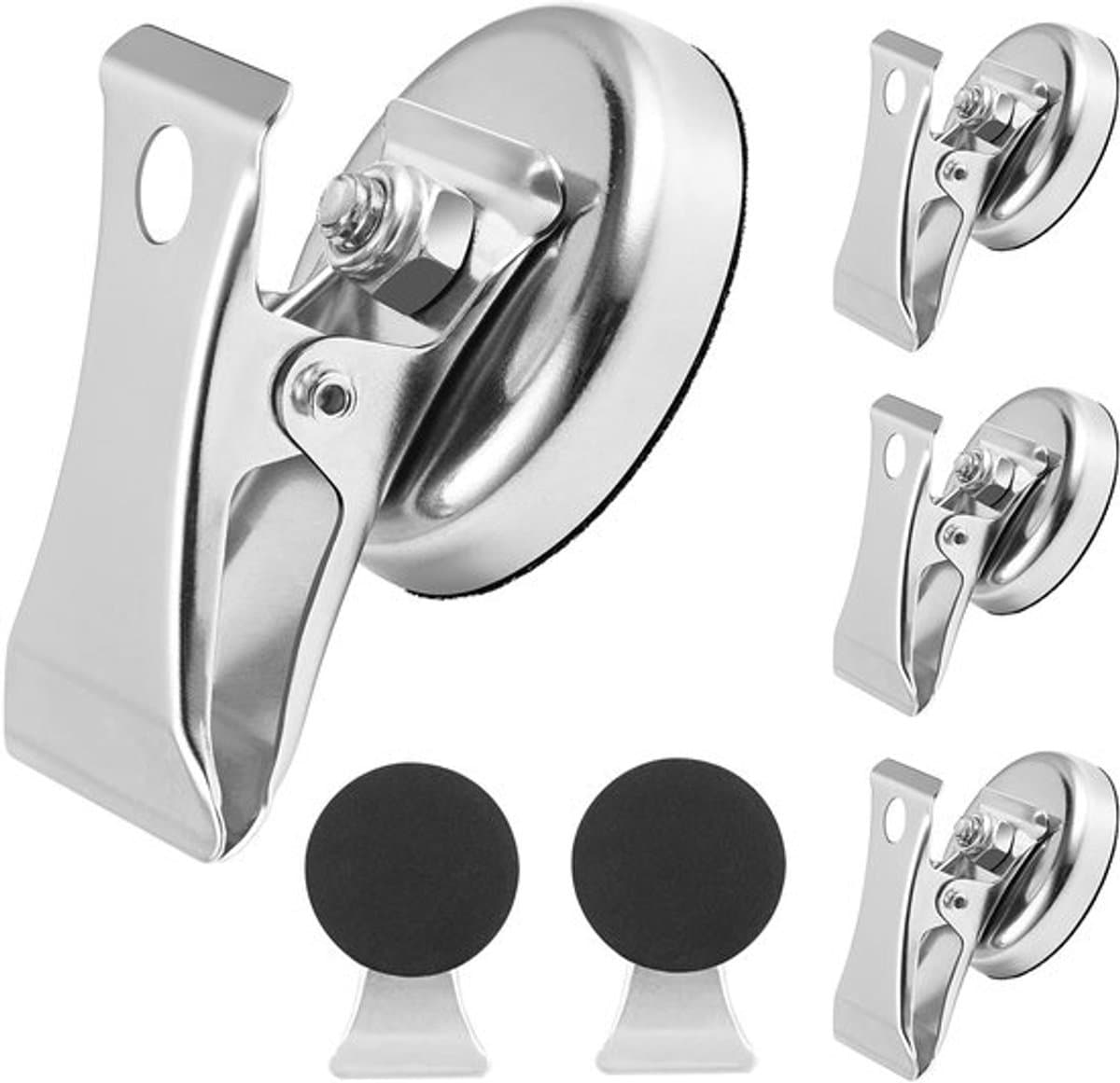 Magneetische Clips van Roestvrij Staal voor Keuken, Kantoor en School - Set van 6 Stuks — afbeelding 1