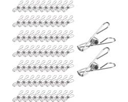 Wasknijpers, roestvrij staal, metalen klemmen, mini-wasknijpers, handdoekklemmen, camping, wasknijpers, klein, robuuste wasknijpers voor huishouden en outdoor