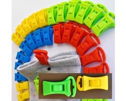 SnelShoppen - 36 Sok Clips voor Wasmachine en Droger met Hanghaak, Perfect voor het Makkelijk Sorteren van Kousen, Geen Verlies of Koppeling, Ideaal v