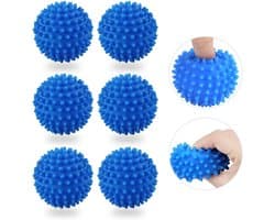 6 stuks wasmachine droger bal, wasbal voor wasmachine, droger ballen voor wasdroger, herbruikbaar, voor het reinigen van huiskleding (blauw)