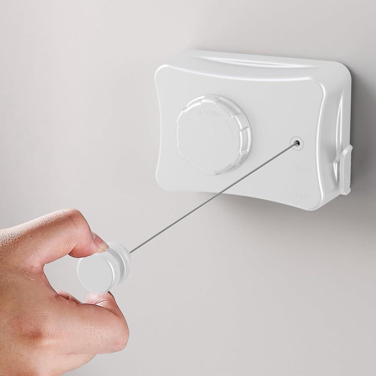 Uittrekbare waslijn - Wand waslijn - Kleding drogen - Doorhangvrij design - 51 meter - Wit — afbeelding 1
