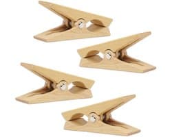 SnelShoppen - Houten wasknijpers voor strandlaken, strandstoel, jacht, kinderwagen, wasaccessoires, 2 stuks, duurzaam, multifunctioneel