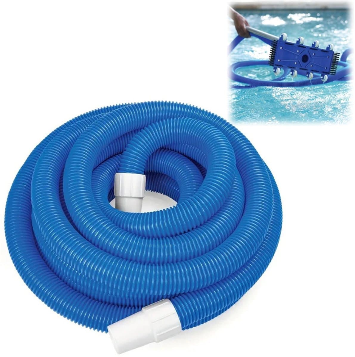 Drijvende slang van 9 m (diameter 38 mm) met zuigmond – Multifunctionele blauwe zwembadslang – Apparatuur voor zwembadreiniging en -onderhoud — afbeelding 1