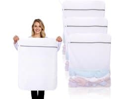Duurzame Waszakken voor Delicate Kleding - 3 Stuks Grote Honingraat Mesh Met Rits, Herbruikbare Waszakken voor Wasmachine, Ideaal voor Ondergoed en Reisorganizer (60x81cm)