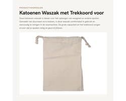 Waszak Grote Capaciteit - Katoenen Waszak - Heavy Duty - Trekkoord - Opslag - Ecru Katoen - Machinewasbaar - Wasmand