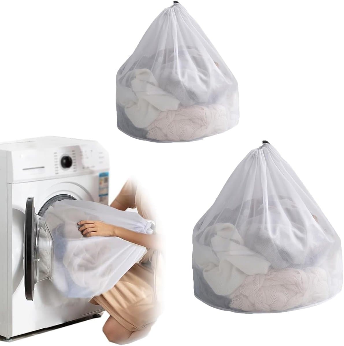 Dailygoods- Waszak Grote Capaciteit - Waszakken 30 cm x 40 cm / 60 cm x 80 cm - Opvouwbare Wasmand - Vuile Was Verzamelen - Reisaccessoire - Organiseren — afbeelding 1