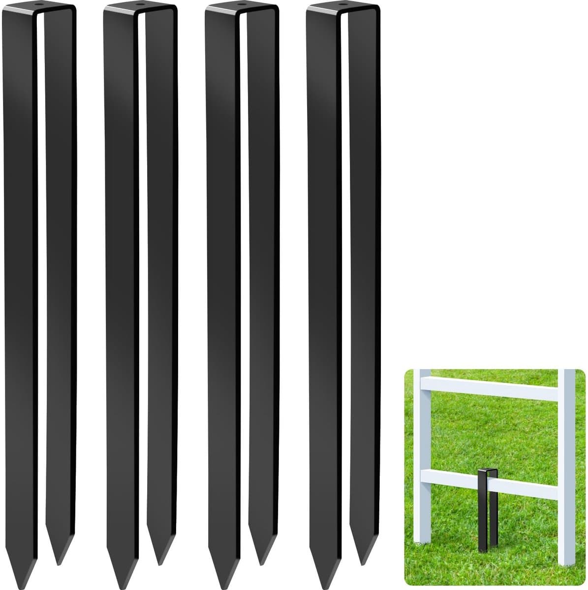 Dailygoods- Grondankers U-vormig - 4 stuks - Hoogwaardig staal - Voor rozenboogbevestiging - Stabiliteit - Afmetingen 30 x 2,9 x 2,1 cm - Tuinankers — afbeelding 1
