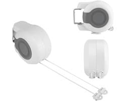 Dailygoods - Intrekbare Waslijn - Kledinglijn voor Binnen en Buiten - Ruimtebesparend Ontwerp - Wit - Drooglijn voor Balkon en Tuin - Geschikt voor Kl...