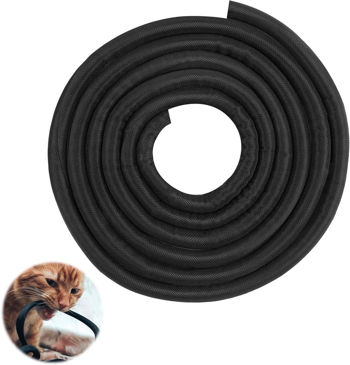 Verlengbare Gevlochten Kabelbescherming, 3m - 12.7mm Kabelhoes voor Kantoor, Kabelbeheer en Bescherming tegen Slijtage, Zwart — afbeelding 1