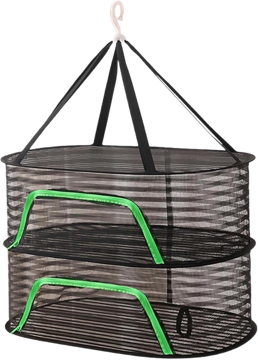 Kruidendroognet - Wasrek Opvouwbaar - Efficiënt Drogen - 6 Traps Ontwerp - 40x60x20cm - Zwart — afbeelding 1