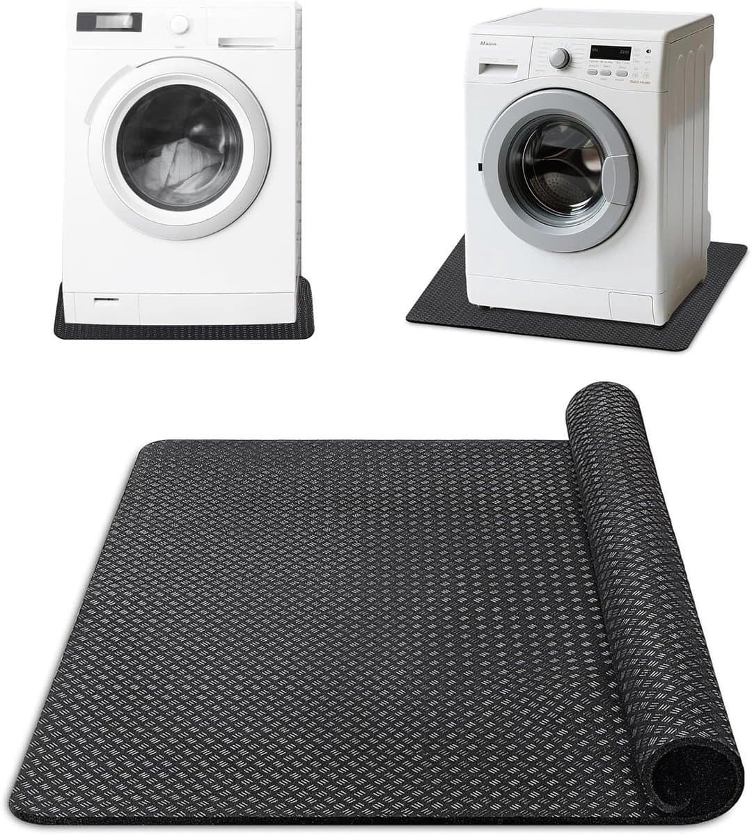 Antitrillingsmat van siliconen, 60 x 60 cm, antislip onderlegger voor wasmachine en koelkast, eenvoudig te reinigen en herbruikbaar, ideaal voor stabiliteit en geluidsreductie — afbeelding 1
